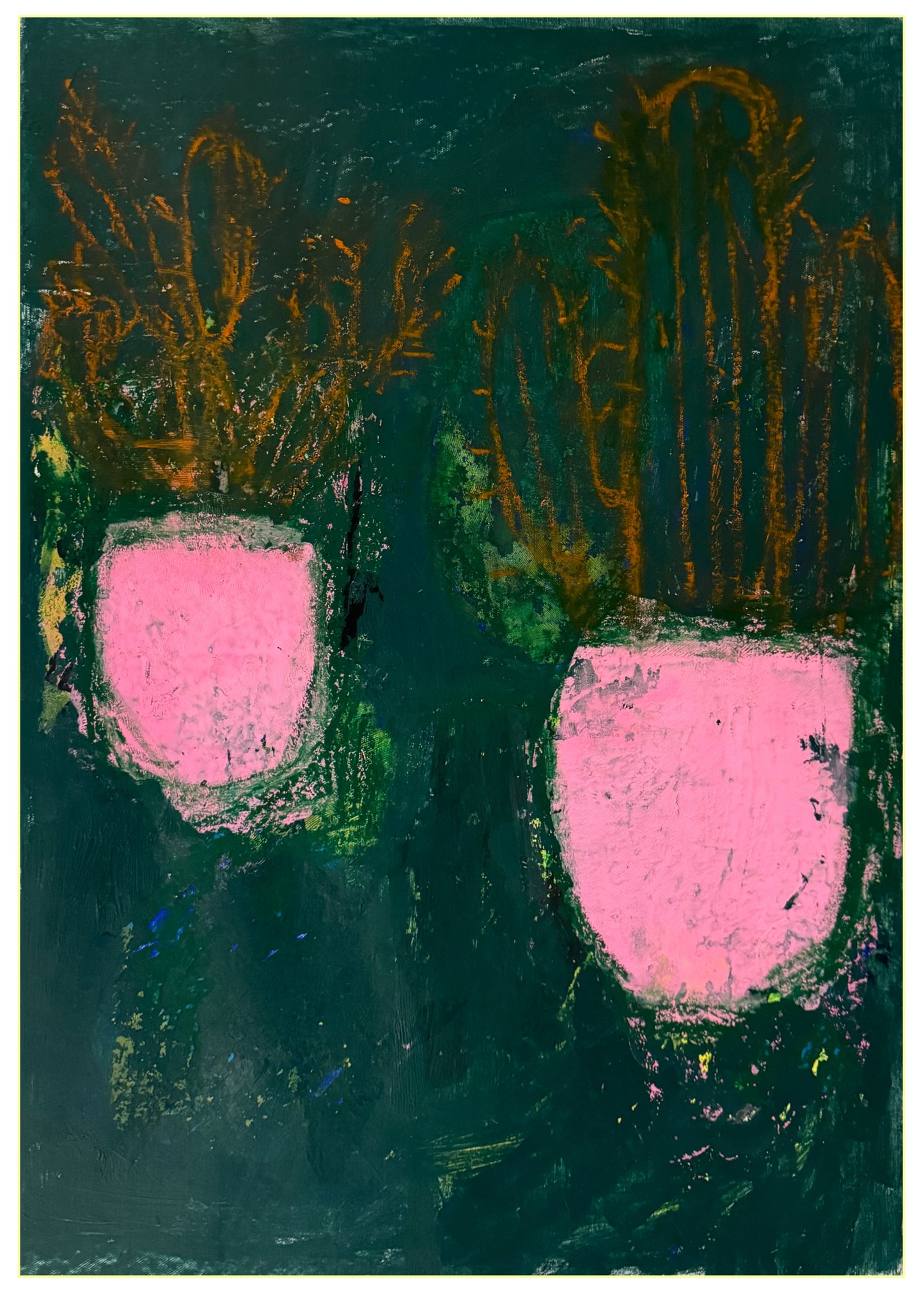 “Cacti & Pink Planters” 22x30 in